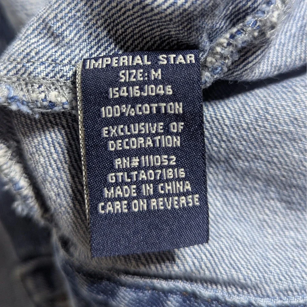 Imperial Star Denim Jacket w Patches Light Wash Size‎ Medium